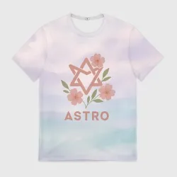 Мужская футболка 3D Astro логотип с цветочками