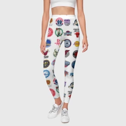 Леггинсы 3D Команды НБА на белом фоне - фото 2