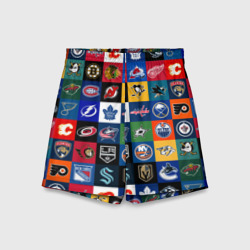 Детские спортивные шорты 3D Команды НХЛ разноцветные