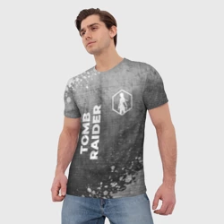 Мужская футболка 3D Tomb Raider - grey gradient вертикально - фото 2