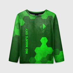 Детский лонгслив 3D No Man's Sky - green gradient вертикально