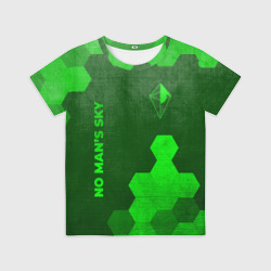 Детская футболка 3D No Man's Sky - green gradient вертикально
