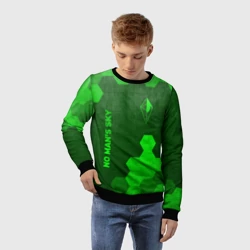 Детский свитшот 3D No Man's Sky - green gradient вертикально - фото 2