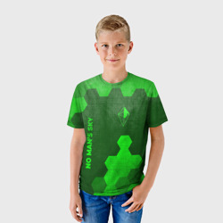 Детская футболка 3D No Man's Sky - green gradient вертикально - фото 2