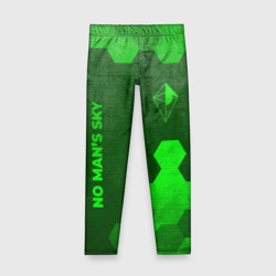 Детские леггинсы 3D No Man's Sky - green gradient вертикально