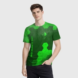 Мужская футболка 3D No Man's Sky - green gradient вертикально - фото 2