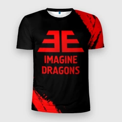 Мужская футболка 3D Slim Imagine Dragons - red gradient