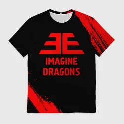 Мужская футболка 3D Imagine Dragons - red gradient