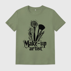 Мужская футболка хлопок Искусство макияжа кистью