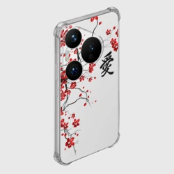 Чехол для Huawei Pura 70 Pro Сакура с иероглифом Любовь - фото 2