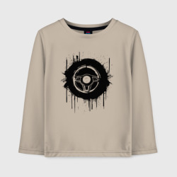 Детский лонгслив хлопок Рулевое колесо в черной краской