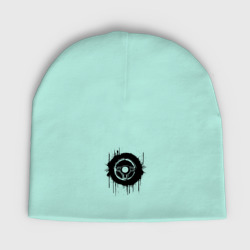 Мужская шапка демисезонная Рулевое колесо в черной краской