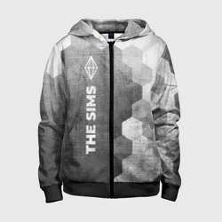 Детская толстовка 3D на молнии The Sims - grey gradient по-вертикали