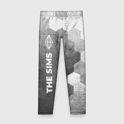 Детские леггинсы 3D The Sims - grey gradient по-вертикали