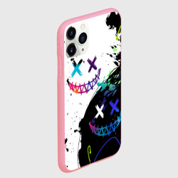 Чехол для iPhone 11 Pro Max матовый Неоновые брызги - жуткие улыбки - фото 2