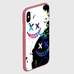 Чехол для iPhone XS Max матовый Неоновые брызги - жуткие улыбки - фото 2