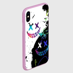 Чехол для iPhone XS Max матовый Неоновые брызги - жуткие улыбки - фото 2
