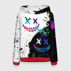 Женская толстовка 3D Неоновые брызги - жуткие улыбки