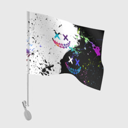 Флаг для автомобиля Неоновые брызги - жуткие улыбки