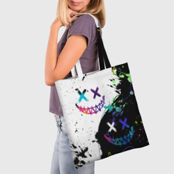 Шоппер 3D Неоновые брызги - жуткие улыбки - фото 2