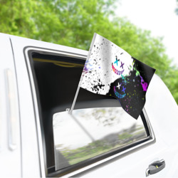 Флаг для автомобиля Неоновые брызги - жуткие улыбки - фото 2