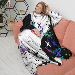 Плед с рукавами Неоновые брызги - жуткие улыбки - фото 2