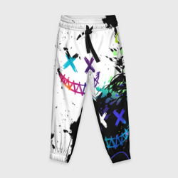 Детские брюки 3D Неоновые брызги - жуткие улыбки