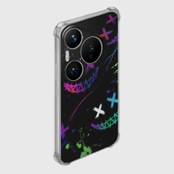 Чехол для Huawei Pura 70 Pro Неновые краски - лица крипи смайл - фото 2