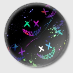 Значок Неновые краски - лица крипи смайл