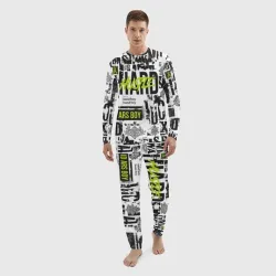 Мужской костюм для дома 3D Pattern with inscriptions hustle sand boy - фото 2