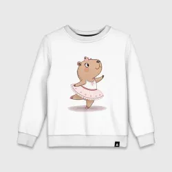 Детский свитшот хлопок Капибара-балерина