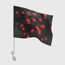 Флаг для автомобиля Красная неоновая броня