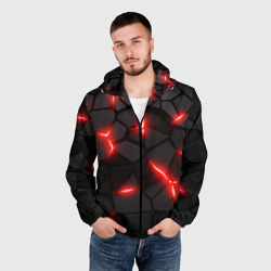 Мужская ветровка 3D Красная неоновая броня - фото 2