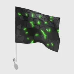 Флаг для автомобиля Зеленая неоновая броня