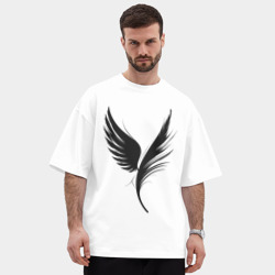 Мужская футболка Oversize хлопок premium Крыло и перо - фото 2