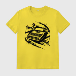 Мужская футболка хлопок Печатная машинка