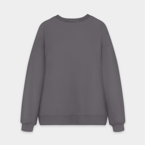 Мужской свитшот oversize без начеса хлопок графит однотонный без дизайна - фото 2