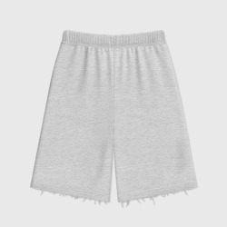 Женские шорты oversize футер хлопок цвета белый меланж однотонные без дизайна