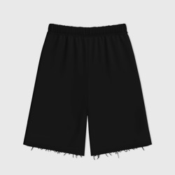 Женские шорты oversize футер хлопок Черные однотонные без дизайна