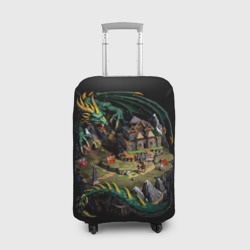 Чехол для чемодана 3D Зеленый дракон оплота - Герои Меча и Магии 3