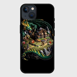 Чехол для iPhone 14 Зеленый дракон оплота - Герои Меча и Магии 3
