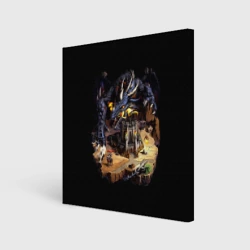 Холст квадратный Черный дракон темницы - Герои Меча и Магии 3