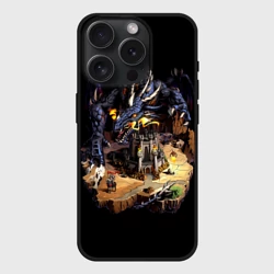 Чехол силиконовый для Apple iPhone 15 Pro Мax матовый Черный дракон темницы - Герои Меча и Магии 3