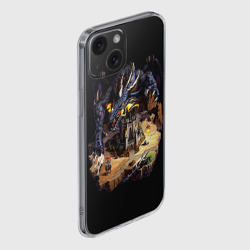 Чехол для iPhone 15 силиконовый с защитой камеры Черный дракон темницы - Герои Меча и Магии 3 - фото 2