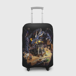 Чехол для чемодана 3D Черный дракон темницы - Герои Меча и Магии 3