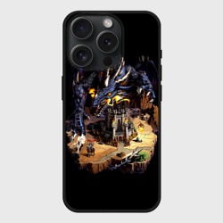 Чехол силиконовый для Apple iPhone 15 Pro матовый Черный дракон темницы - Герои Меча и Магии 3