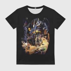 Женская футболка 3D Черный дракон темницы - Герои Меча и Магии 3