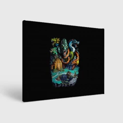 Холст прямоугольный Гидра хаоса крепости - Герои Меча и Магии 3