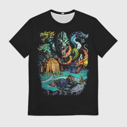 Мужская футболка 3D Гидра хаоса крепости - Герои Меча и Магии 3