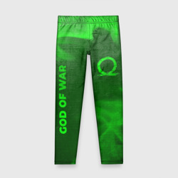 Детские леггинсы 3D God of War - green gradient вертикально
